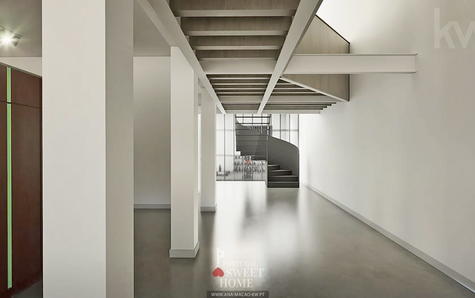 Lower floor and stairs leading to the upper floor