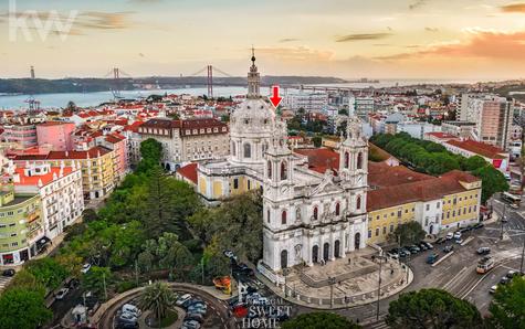 Vista da Basílica da Estrela e localização do Loft