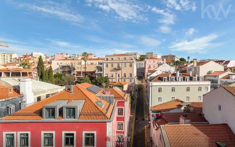 Vista das traseiras do apartamento