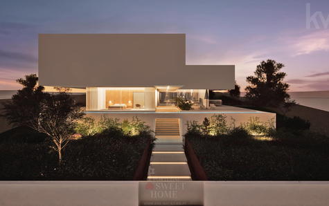 Vista noturna da moradia