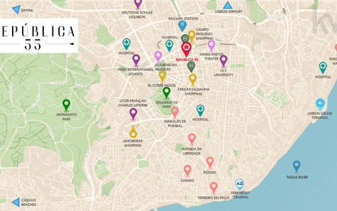 Localização do Republica 55 em Lisboa