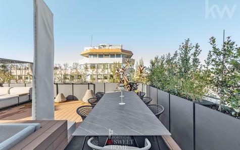 Zona de refeições no rooftop