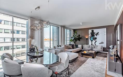 Sala (30 m2) e uma vista desafogada sobre as Avenidas Novas