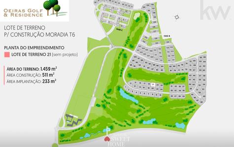 Planta do empreendimento Oeiras Golf & Residence e a localização do lote 21