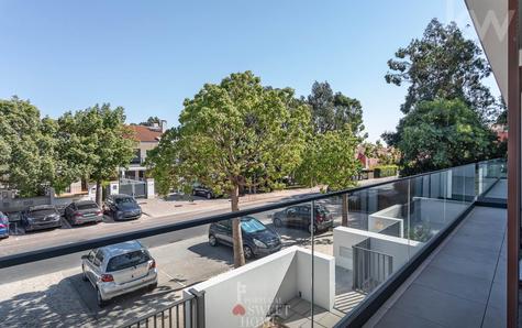View from the balcony to the main street