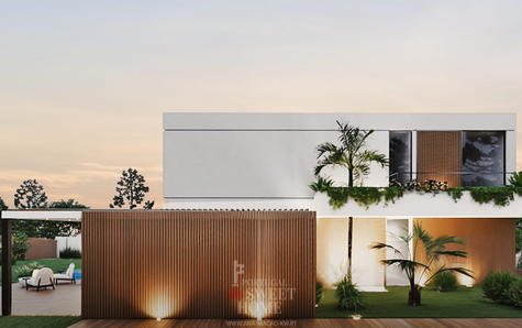 View of the house, facing south.