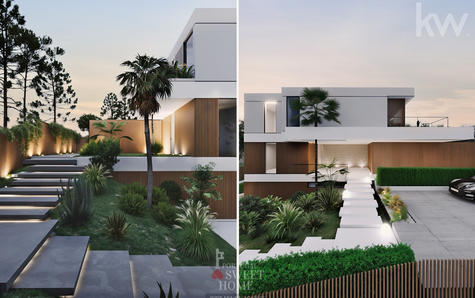 Accès à la porte d'entrée de la maison.