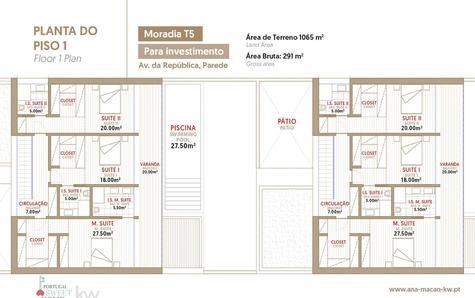 Floor plan of the 1st floor of the 2 houses - PIP Project