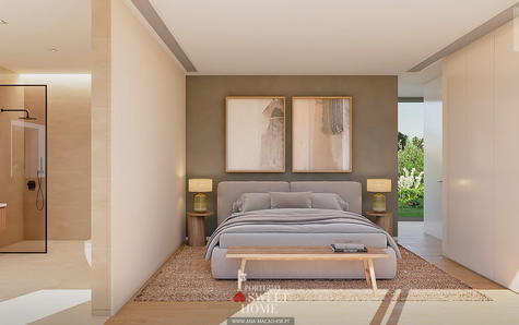 Master suite with views of the surrounding garden