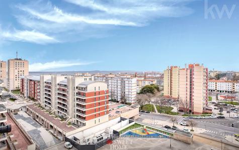 Vista da varanda sobre o Parque das Nações, até ao Rio Tejo
