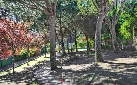 Jardins envolventes nas traseiras da casa