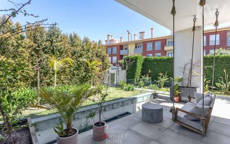 Terraço de uma das suites com vista para o jardim