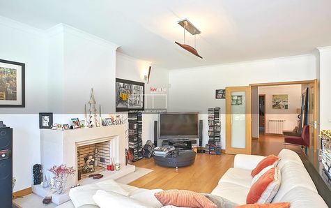 Living room with fireplace