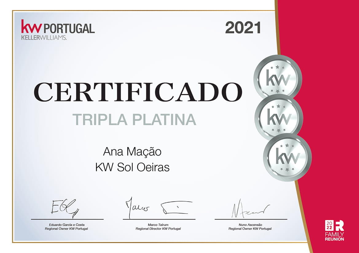 2021 - Distinção Tripla Platina